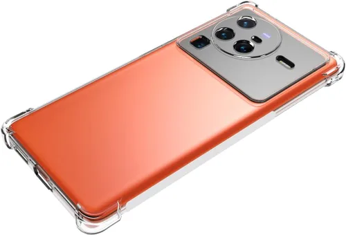 Vista 5 de USTIYA Funda para Vivo X80 Pro 5G Clear TPU Cuatro Esquinas Cubierta Protectora Transparente Suave Funda
