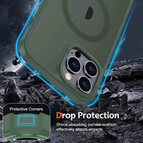 Vista 39 de Anuck - Funda magnética para iPhone 11 compatible con MagSafe, carcasa trasera mate translúcida dura, borde de TPU, delgada, resistente a impactos