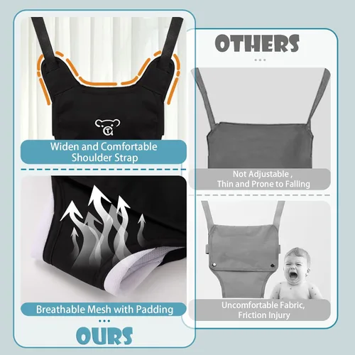 Vista 3 de Baby Jumper, Baby Jumper Doorway with Adjustable Strap, Easy to Assemble, with a Soft Rug (Grey) (Black)