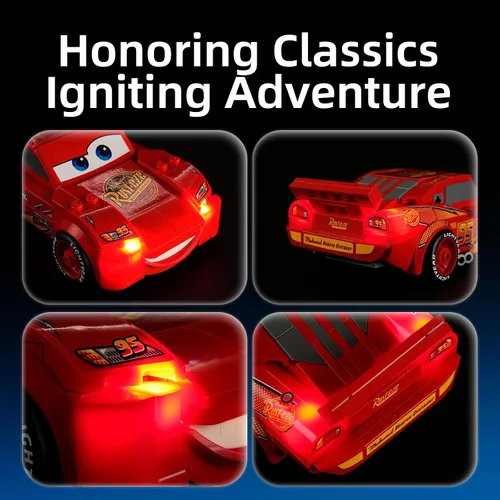 Vista 2 de YEABRICKS Luz LED para Lego-77255 Lightning McQueen Modelo de bloques de construcción (juego de construcción no incluido)