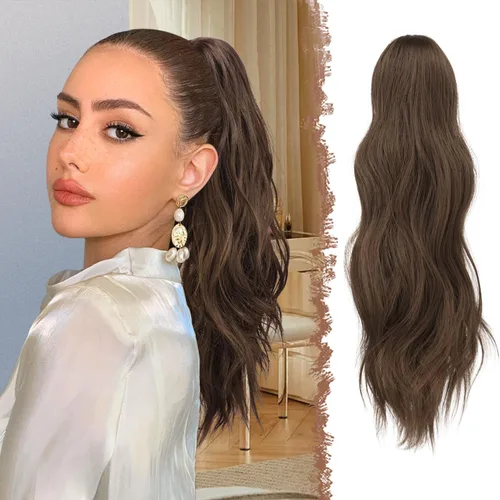 Vista 30 de FESHFEN Extensiones de Cola de Caballo, Pieza de Cabello de Cola de Caballo Larga con Pinza de Garra, Pieza de Cabello Sintético de Colas de Caballo