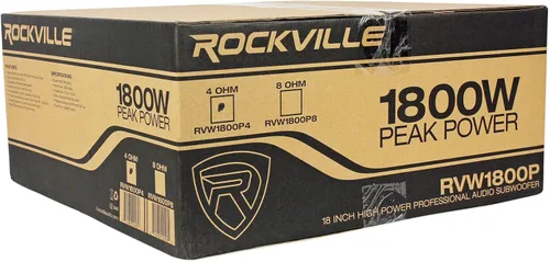 Vista 5 de Rockville RVW1800P4 1800W 18 pulgadas 4-Ohm Raw DJ Subwoofer, 900W RMS, bobina de voz CCAW de 3 pulgadas de 4 capas, cono reforzado con Kevlar, imán