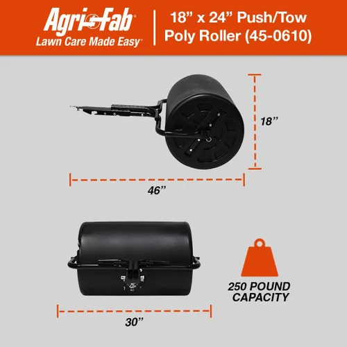 Vista 11 de Agri-Fab Rodillo de césped de 18 pulgadas x 24 pulgadas, empuje/remolque detrás de polietileno, capacidad de agua de 250 libras con marco de acero