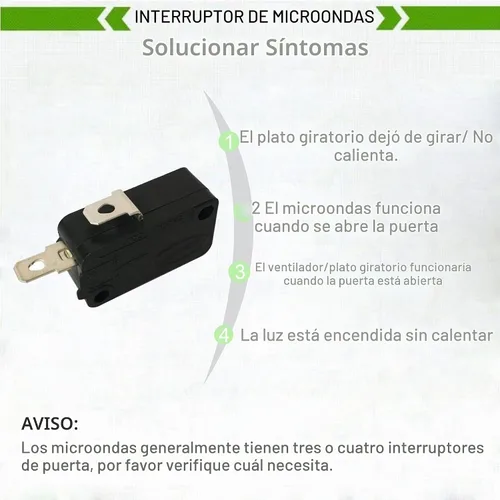 Vista 4 de LONYE 3B73362F SZM-V16-FA-63 Interruptor de puerta de microondas apto para horno microondas LG GE Samsung WB24X10047 SZM-V16-FD-63 PS3522738