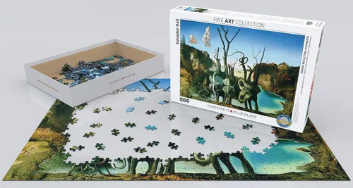 Vista 3 de EuroGraphics Salvador Dalí Swans Reflecting Elephants Puzzle (1000 piezas) (6000-0846), blanco