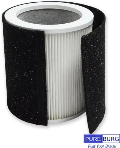 Vista 2 de PUREBURG H-HF450-VP - Filtro de repuesto compatible con el purificador de aire de torre cilíndrica Hunter HP450 HP450UV, H13 HEPA + 4 compuestos