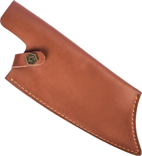 Vista 11 de XYJ Funda para cuchillo de 5.5 pulgadas para cuchillo de carnicería de cuero suave con asa para cinturón, buena para proteger la hoja fija y llevar