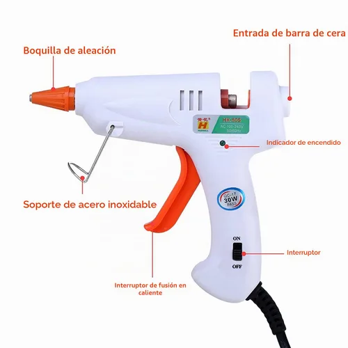Vista 6 de AHIER Varillas de cera de sellado de oro 16P con pistola de pegamento para Dorado