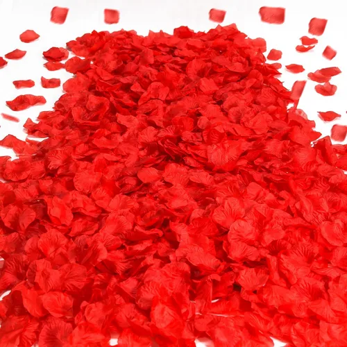 Vista 11 de SITUMEIZI 1500 piezas de pétalos de rosa negros artificiales de seda para decoración de bodas y fiestas