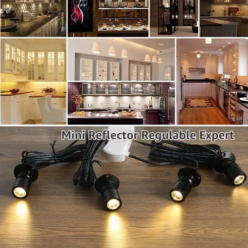 Vista 4 de Jorunhe 1.5w blanco LED mini superficie montada luz gabinete de joyería