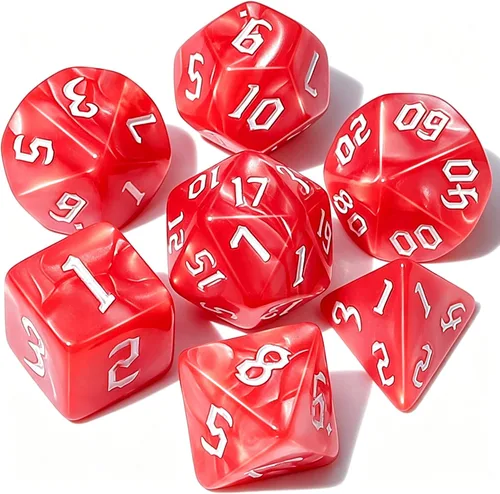 Vista 17 de QMAY - Juego de dados para DND, 7 dados poliédricos con bolsa de dados para juegos de mesa D&D
