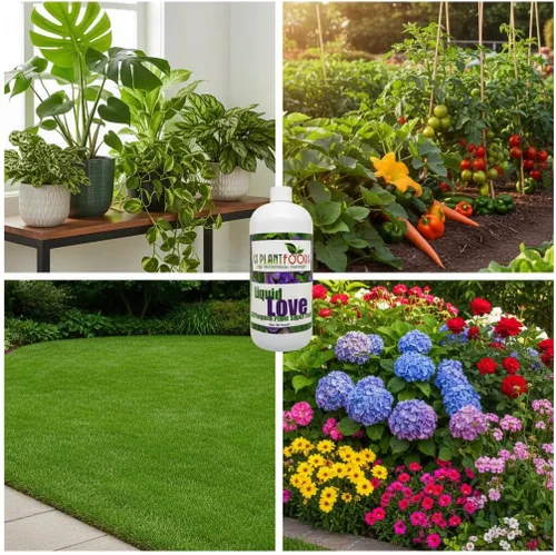 Vista 4 de GS Plant Foods Liquid Love - Alimento orgánico para plantas, multiusos para interiores, 32 onzas