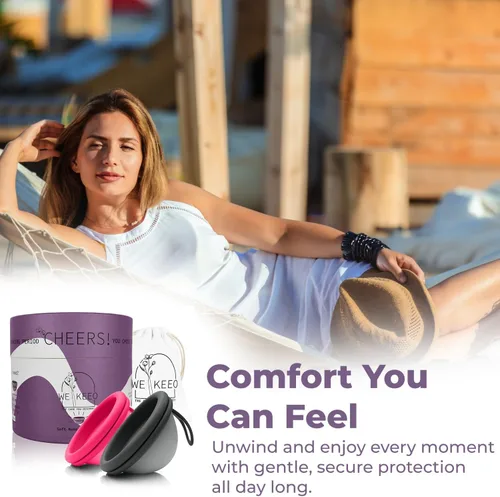 Vista 7 de Disco menstrual reutilizable hecho de 100% disco de silicona de grado médico, soporta hasta 6 súper tampones con protección cómoda de 12 horas sin