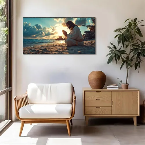 Vista 2 de Man Beach Diamond Painting Kits for Adults Beginners, 5D Full Drill Diamond Art Kits Gem Art for Home Wall Decor, Rhinestone Embroidery Crafts, DIY