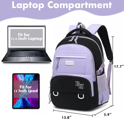 Vista 2 de CAMTOP Mochila escolar para laptop universitaria, mochila para computadora de 15.6 pulgadas para mujeres y niñas