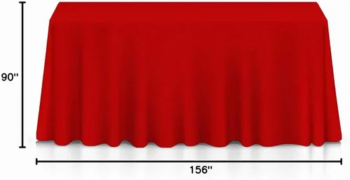 Vista 7 de Lann's Linens - Mantel rectangular de tela de poliéster de primera calidad para bodas, banquetes y restaurantes Rojo