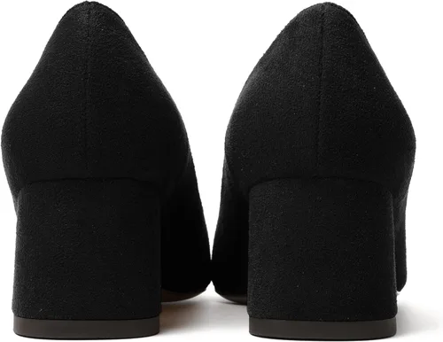 Vista 4 de Zapatos formales de gamuza para mujer, puntera redonda, tacón bajo grueso, 2 pulgadas