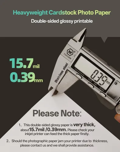 Vista 4 de Uinkit 100 hojas de 8.5 x 11 pulgadas, papel fotográfico grueso y pesado, cartulina brillante de doble cara, folleto de 80 libras, 10.58 oz/m², 15.7