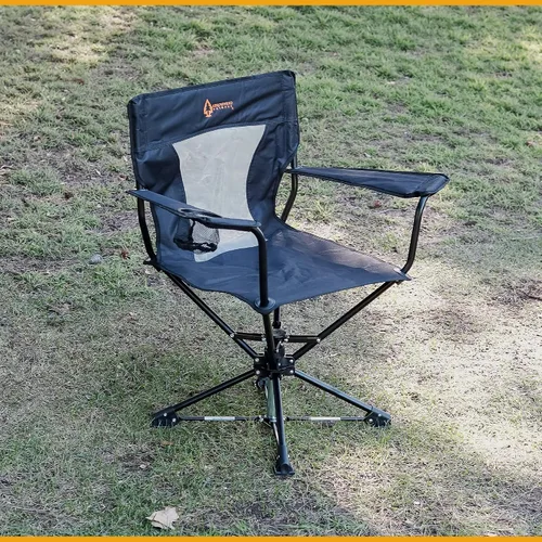 Vista 2 de ARROWHEAD OUTDOOR Silla giratoria de 360° para caza con reposabrazos, perfecta para cepos, sin patas que se hunden, soporta hasta 450 libras