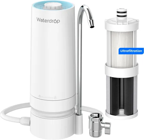 Vista 13 de Waterdrop Filtro de agua para grifo de fregadero, sistema de filtro de agua de encimera de 4000 galones y recordatorio de vida del filtro, reduce
