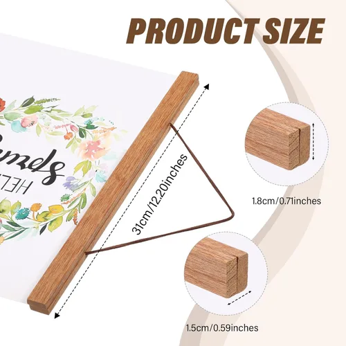 Vista 2 de Kanayu - Paquete de 6 marcos magnéticos para colgar pósteres, marco de madera ligera, 12 pulgadas, madera Kit de madera de teca para colgar
