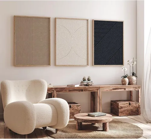 Vista 33 de Imágenes abstractas modernas para pared, arte de pared bohemio y neutro, arte de pared de línea minimalista, arte de pared beige, negro y marrón
