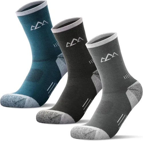 Vista 7 de innotree 3 Pack Men's Merino Wool Hiking Socks, Micro Crew Cushioned Hiking Walking Thermal Moisture Wicking Trekking Socks