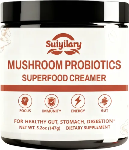 Vista 10 de Suiyilary Matcha de hongos, té matcha ceremonial en polvo con 7 hongos superalimentos, sin gluten, sabor genial matcha caliente o frío último, 5.29