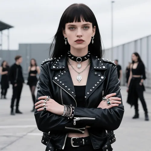 Vista 2 de cnomg 3 pulseras de cuero punk rock punk rock con tachuelas, pulsera de cuero con púas para mujeres y hombres, pulsera gótica de los años 80