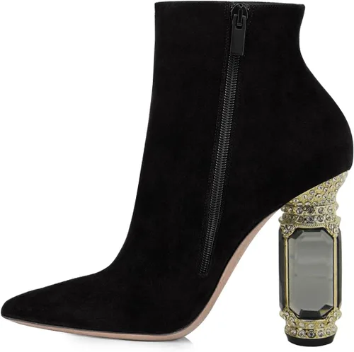 Vista 106 de FSJ Botas de tacón alto con punta puntiaguda para mujer, con tacón alto, con cremallera lateral brillante, estilo casual, para uso diario, zapatos