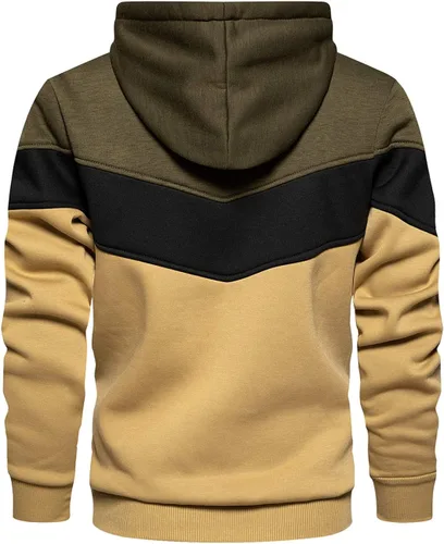 Vista 2 de Gesean Men's Novelty Color Block Pullover Fleece Hoodie Long Sleeve Casual Sweatshirt with Pocket