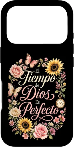 Vista 27 de Fe Cristiana El Tiempo De Dios ES Perfecto Floral Wreath Case for iPhone 16