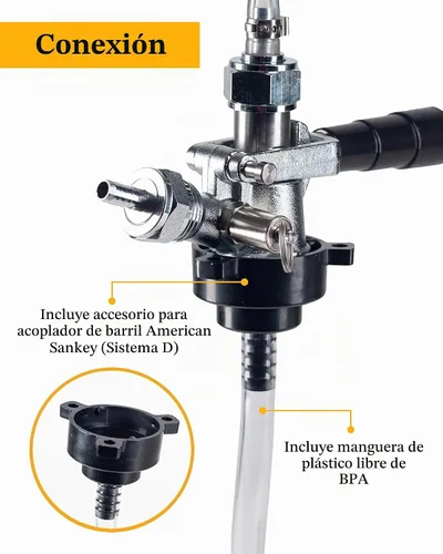 Vista 4 de Bar-King Kit de limpieza de línea de cerveza Kegerator de conexión rápida. Ahora limpia tus líneas de cerveza tan fácilmente como cambiar un barril.