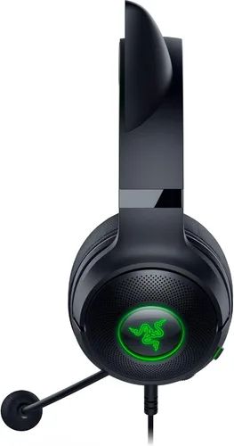 Vista 10 de Razer Kraken Kitty V2 Auriculares USB con cable orejas de gatito RGB Chroma - Iluminación reactiva de transmisión - Micrófono cardioide HyperClear