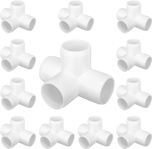 Vista 32 de Paquete de 12 accesorios de codo de 45 grados de PVC de 1 pulgada, conector de tubo de 2 vías de grado para muebles para construcción de estanterías