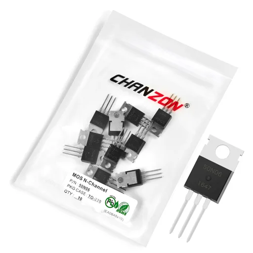 Vista 51 de Chanzon 2N60 TO-220AB NMOS MOS N-Channel Power MOSFET Transistor, alto voltaje y corriente nominal, (paquete de 10 unidades)