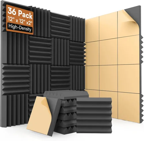 Vista 18 de SODOCT - Paquete de 2 paneles de espuma acústica grandes para cajas de huevos, 48 x 24 x 1.2 pulgadas, espuma a prueba de sonido de alta densidad