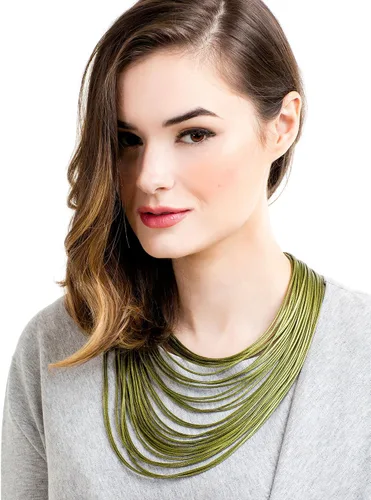 Vista 4 de ZENZII Collar con pechera de varias hebras con cierre magnético para mujer
