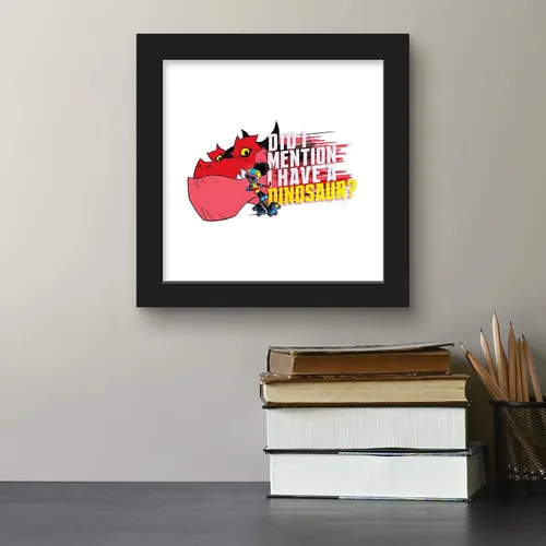 Vista 4 de Trends International Gallery Pops Marvel Moon Girl and Devil Dinosaur - Arte de pared con texto en inglés "I Have A Dinosaurio", versión enmarcada