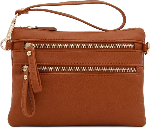 Vista 63 de Bolso de hombro cruzado con múltiples bolsillos y cremallera y correa de muñeca pequeña