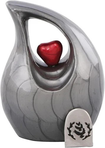Vista 36 de Urna de cremación Heart of Love para cenizas humanas - Hermosa urna conmemorativa ERN para adultos - ERN decorativa para seres queridos - Urna Negro