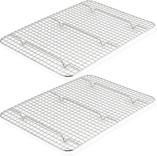 Vista 12 de TeamFar Juego de 2 mini rejillas de enfriamiento, acero inoxidable 8.75'' x 6.25'' rejilla de parrilla para horno tostador para hornear, asar, asar