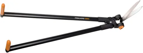 Vista 8 de Fiskars PowerLever 1001565 - Tijeras multifuncionales para setos y césped, alcance de hasta 8.2 ft, color negro/naranja