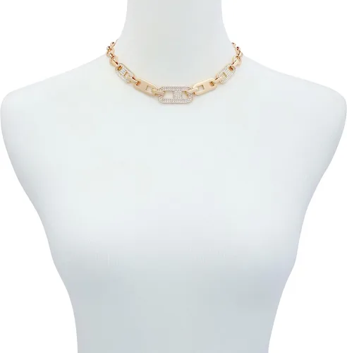Vista 2 de GUESS Collar de cadena de cristal Goldtone, Metal, Piedra de vidrio