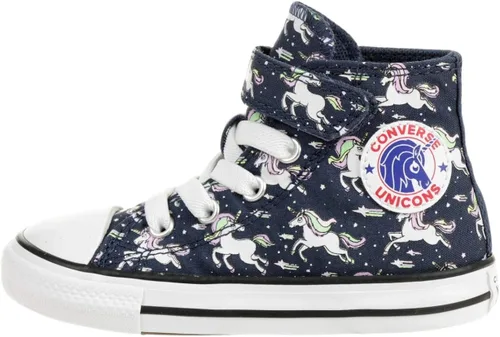 Vista 2 de Converse Chuck Taylor All Star Unicorn Print Velcro High Top Sneaker para niños
