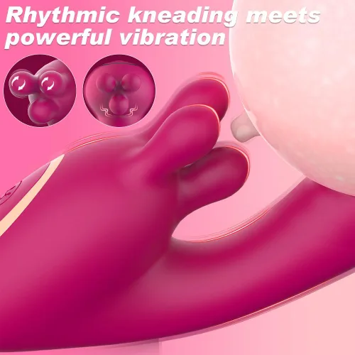 Vista 3 de Vibrador de juguetes sexuales para mujeres, consolador de juguete rosa con 9 modos de vibración y 9 modos de amasamiento, herramienta para adultos