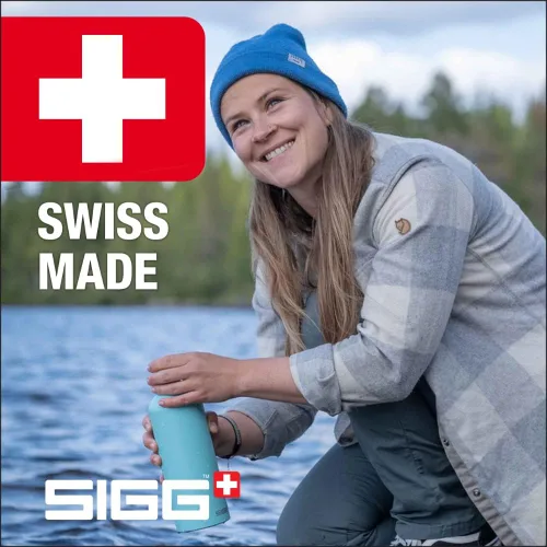 Vista 6 de Sigg - Botella de agua de metal reciclado - Traveller - Fabricada en Suiza - Para bebidas carbonatadas - Sin BPA - 20 Oz Glacier