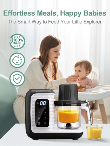 Vista 5 de MOMYEASY Procesador de Alimentos para Bebés, Procesador Multifunción Picador Triturador, Vaporizador de Alimentos para Bebés y Licuadora de Puré