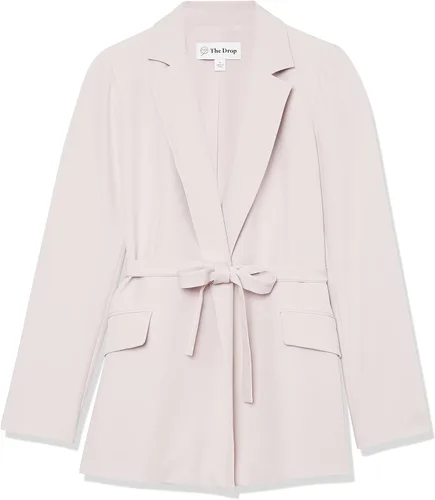 Vista 6 de The Drop Blazer con cinturón frontal cruzado Ren para mujer