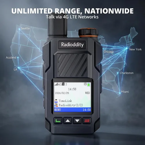 Vista 2 de Radioddity TomoLink PoC Radio, 4G LTE Walkie Talkies de largo alcance
